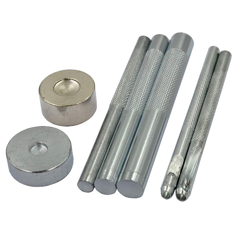 DGOL 7 pcs Metal Domed Rivet Fixing Setting Tool Spike Rivets Setter - Image 1